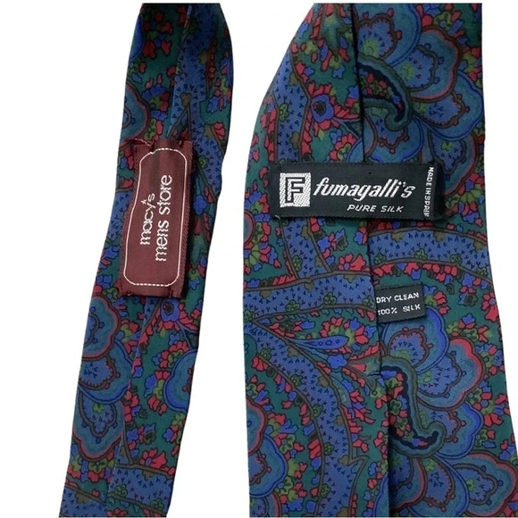 Fumagalli’s Pure Silk Blue Men’s 100% Silk Tie - Picture 3 of 5